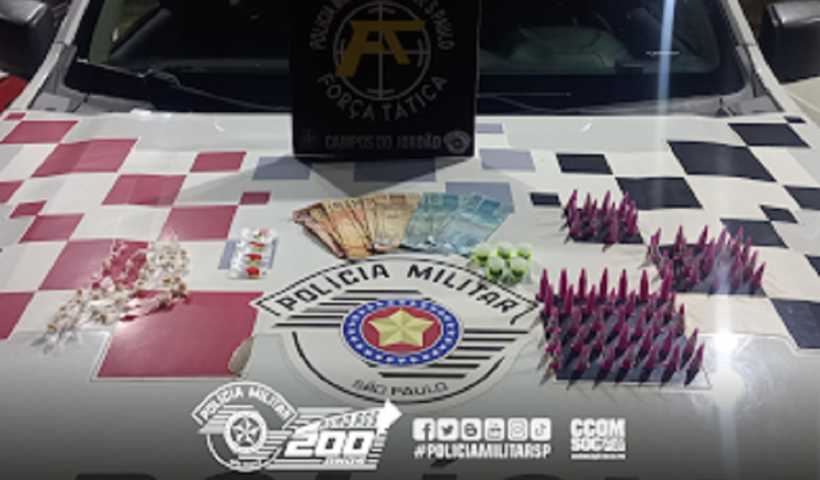 Um homem foi preso por tráfico de drogas no bairro Vila Bela, em Campos do Jordão