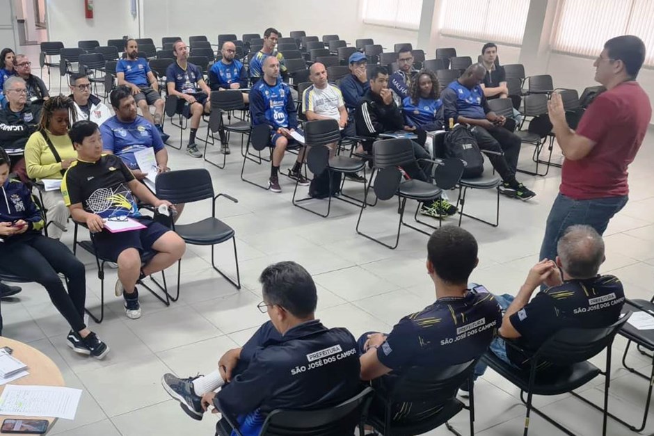 Delegação de São José dos Campos reunida antes da disputa dos Jogos Abertos 2023