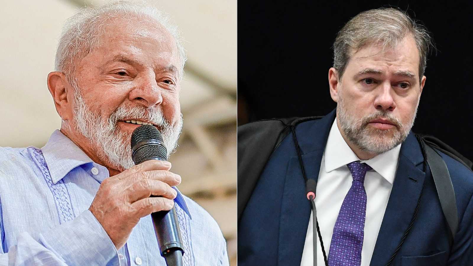 Lula (presidente da República) e Dias Toffoli (Ministro do STF)