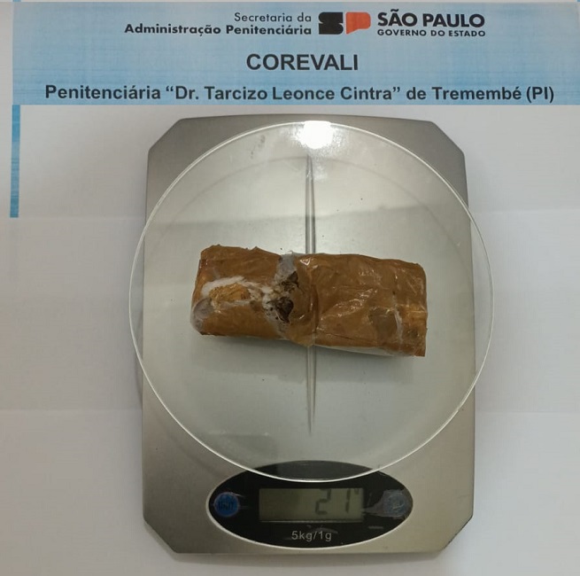 droga apreendida na P1 de Tremembé. Penitenciária de Tremembé registra apreensão de entorpecentes com visitante
