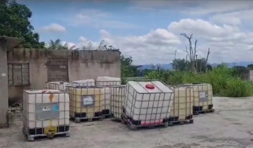 Tanques de óleo lubrificante roubados em Caçapava