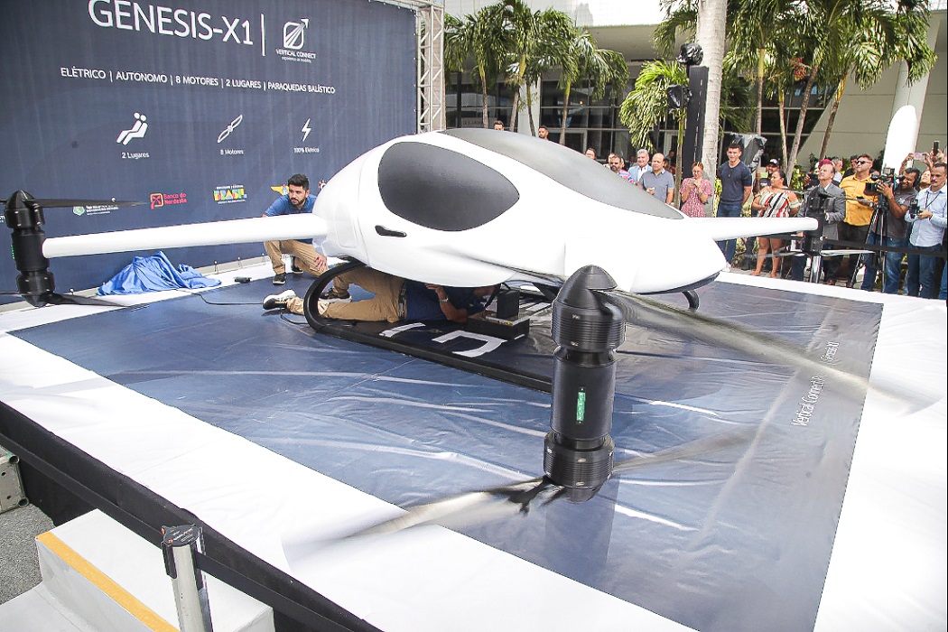 Modelo de carro voador da Vertical. Ex-aluno do ITA apresenta protótipo de 'carro voador', em Fortaleza (CE)