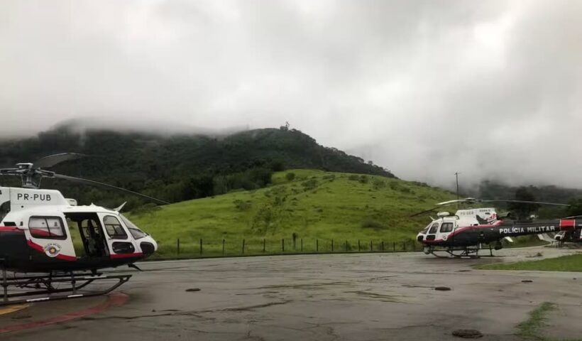 Operação de retirada das vítimas do helicóptero. Foto: Bombeiros/SP