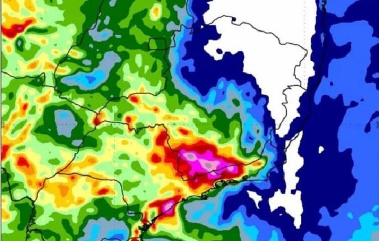 Alerta Vermelho para chuvas intensas no Litoral de SP. - Foto: INMET