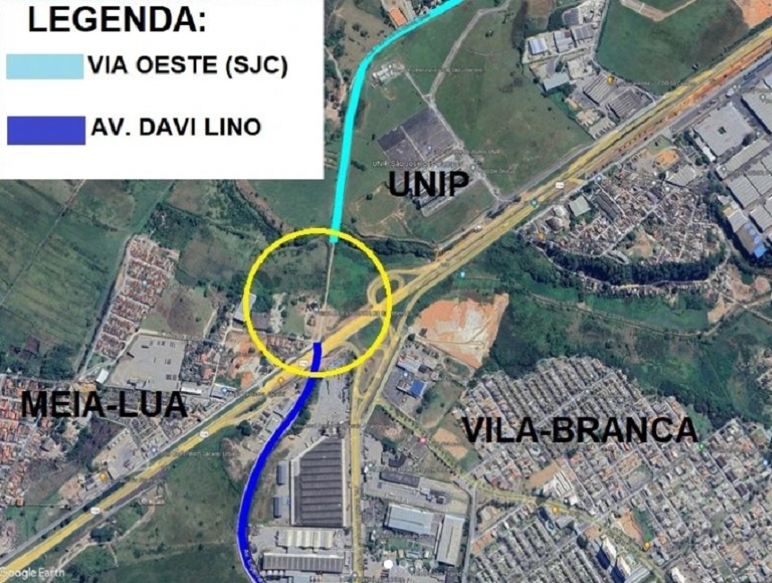 Ligação da Davi Lino à Via Oeste, em São José. Foto: Izaias Santana