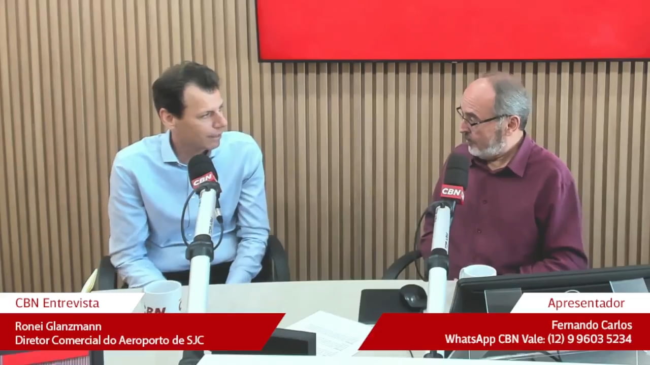 Ronei Glanzmann, Diretor Comercial da concessionária SJK Airport em entrevista ao Jornal CBN Vale 1ª Edição
