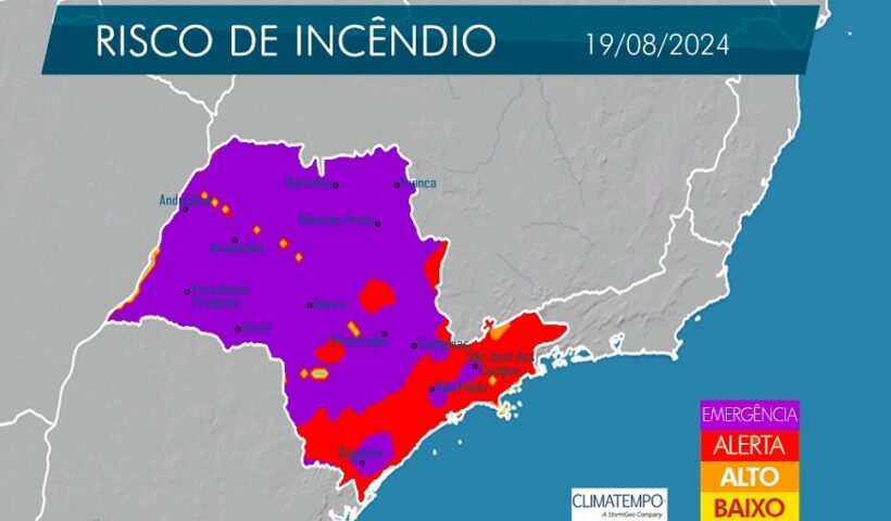 Com tempo seco, Vale volta ao mapa de risco de incêndio