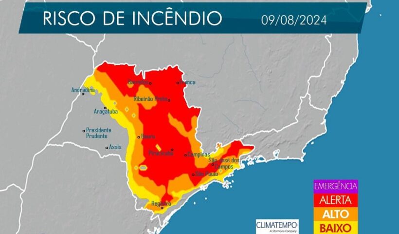 Vale volta ao risco de incêndio devido ao tempo seco, diz Defesa Civil