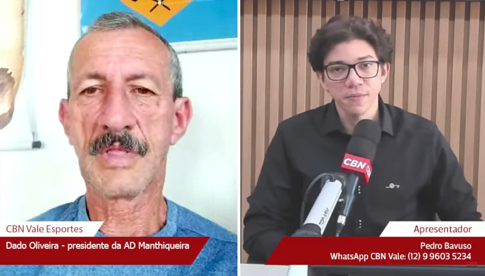 presidente da AD Manthiqueira, Dado Oliveira, falou em entrevista ao programa CBN Vale Esportes desta quinta-feira (8)