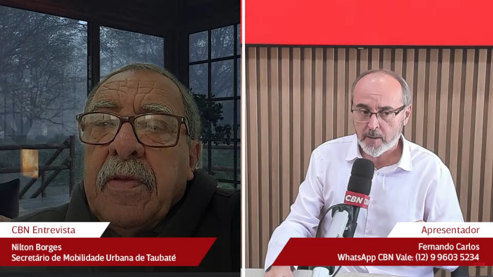 Secretário de Mobilidade Urbana de Taubaté, Nilton Borges, em entrevista ao Jornal CBN Vale 1ª Edição desta segunda-feira (26)