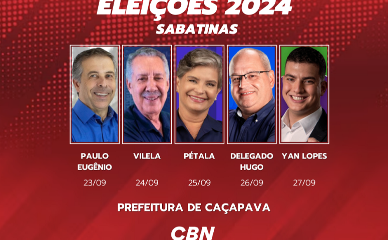 CBN Vale promove sabatinas com os candidatos à Prefeitura de Caçapava
