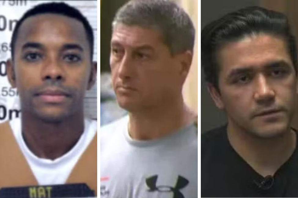 Robinho, Ronnie Lessa e Fernando Sastre, que cumprem pena na "cadeia dos famosos", em Tremembé, ficaram de fora da saída temporária (saidinha) - Fotos: Reprodução
