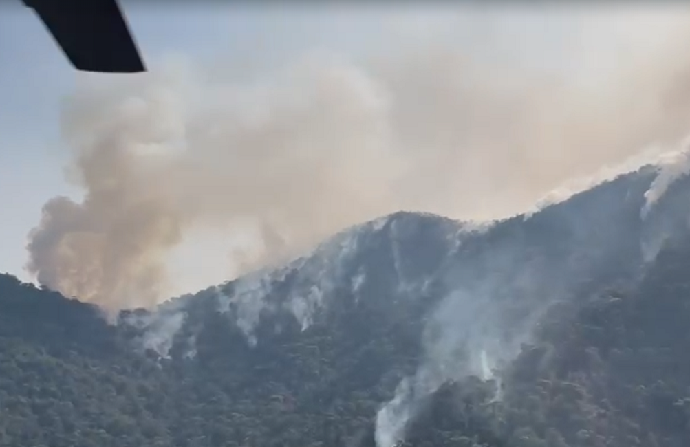 VÍDEO: Fogo em Bananal está concentrado no topo das montanhas