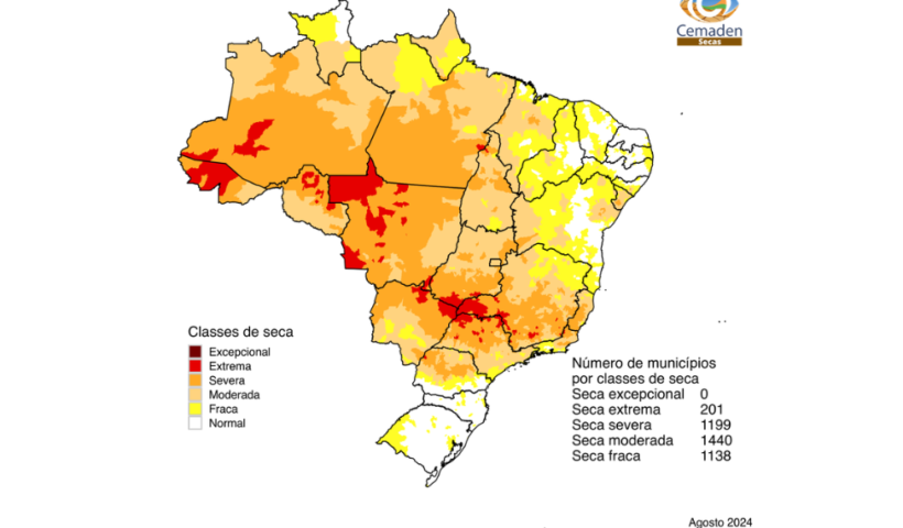 Vale tem cidades em alerta para seca severa e moderada; veja lista do Cemaden