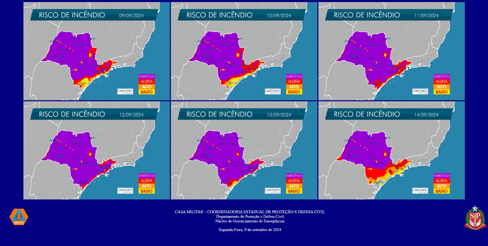 Vale do Paraíba inicia semana com risco crítico de incêndios e calor intenso