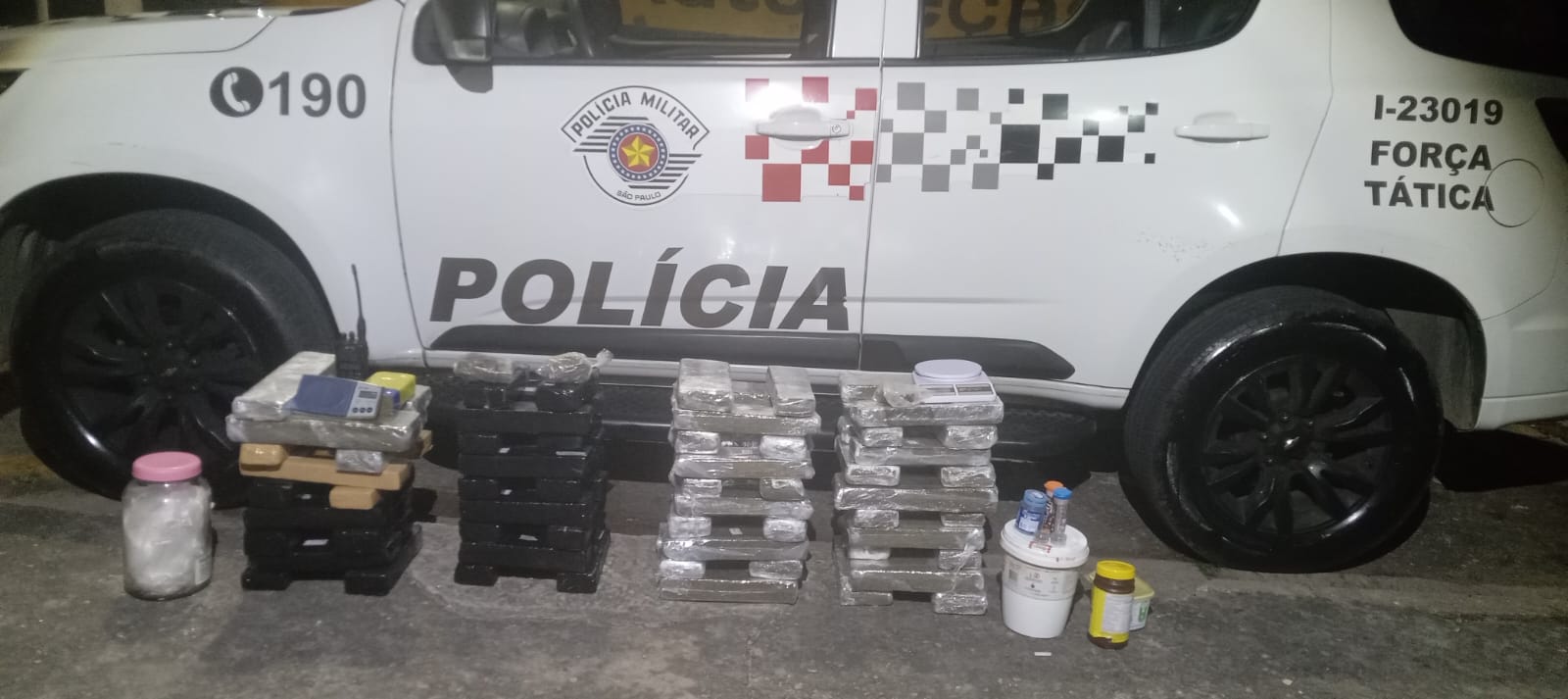 PM prende suspeito com mais de 60 kg de drogas em Guaratinguetá