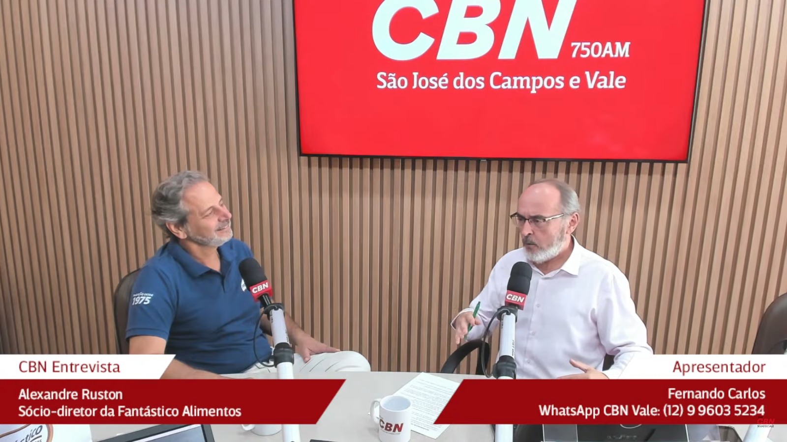 Alexandre Oliveira Ruston, sócio-diretor da Fantástico Alimentos em entrevista ao Jornal CBN Vale 1ª Edição