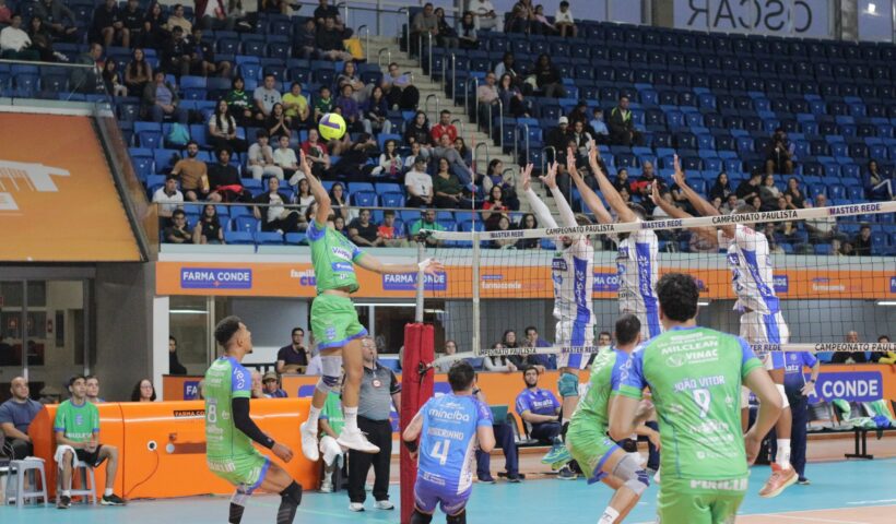 Vôlei São José e Campinas se enfrentam na Farma Conde Arena pelo Campeonato Paulista. Foto: Léo Lenzi / Agência NTZ