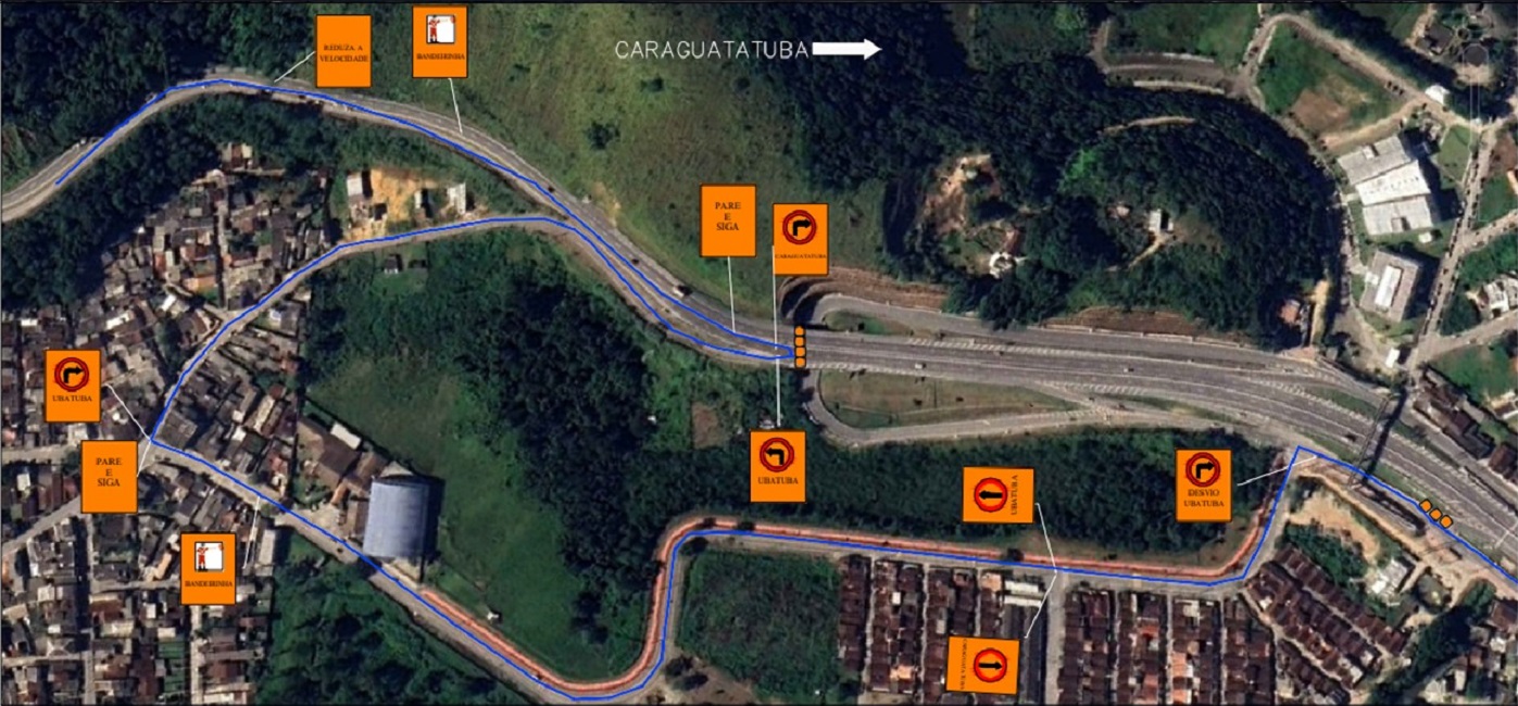TAMOIOS: Desvio no Contorno Norte altera o tráfego hoje (28) em Caraguatatuba