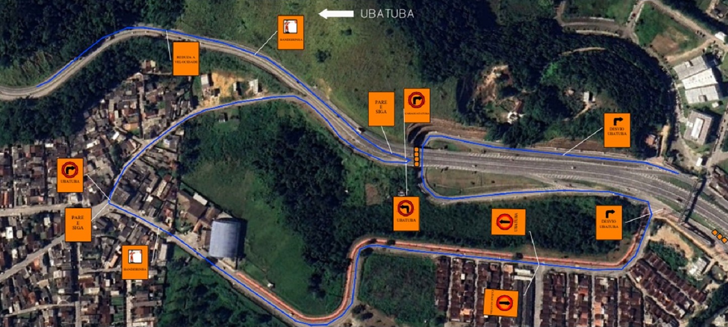 TAMOIOS: Desvio no Contorno Norte altera o tráfego hoje (28) em Caraguatatuba