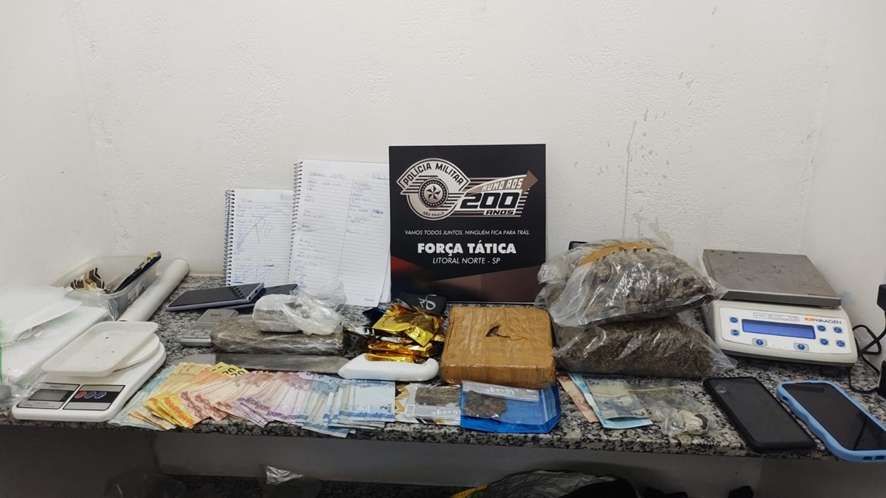 Dois homens são presos em Caraguatatuba com drogas e dinheiro
