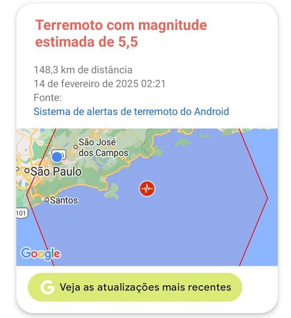 Defesa Civil afirma que não houve nenhum terremoto no estado de São Paulo 