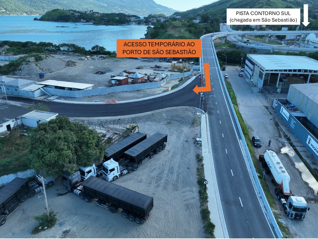 Acesso temporário ao Porto de São Sebastião é liberado para caminhões