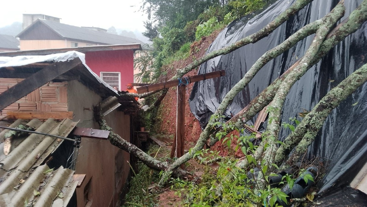 Chuva provoca deslizamento de terra e queda de árvores em Campos do Jordão