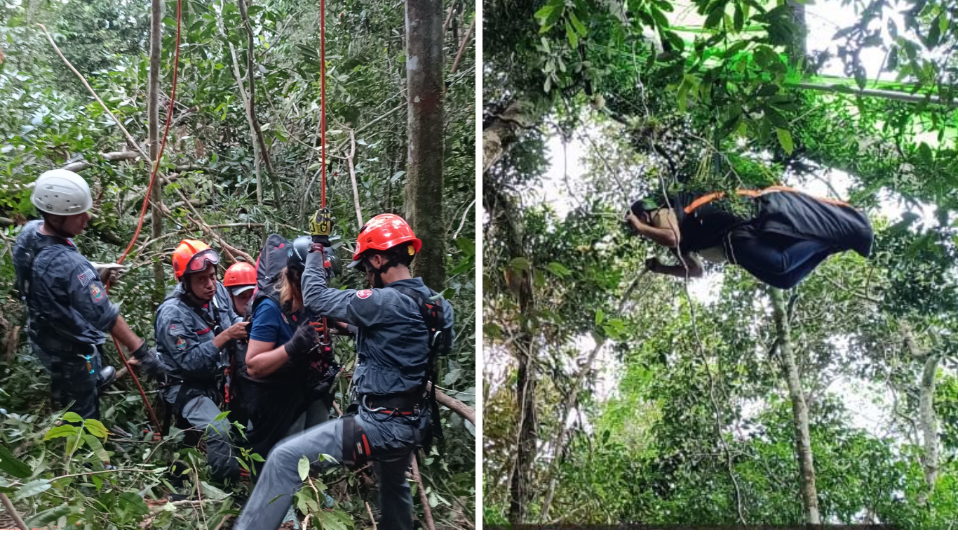 Bombeiros resgataram vítimas em acidentes envolvendo parapente e asa-delta em Caraguá