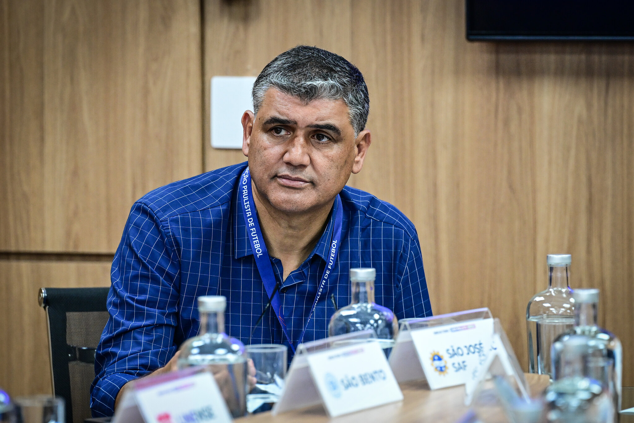 Sidiclei Menezes durante conselho técnico da Copa Paulista