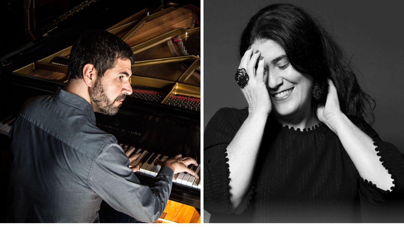 pianista André Mehmari e a cantora Mônica Salmaso
