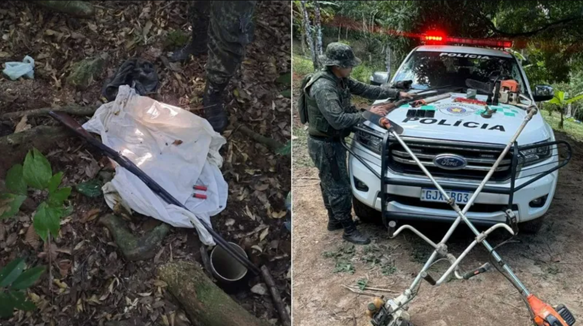 Rancho de caça ilegal é desativado em unidade de conservação em Caraguatatuba