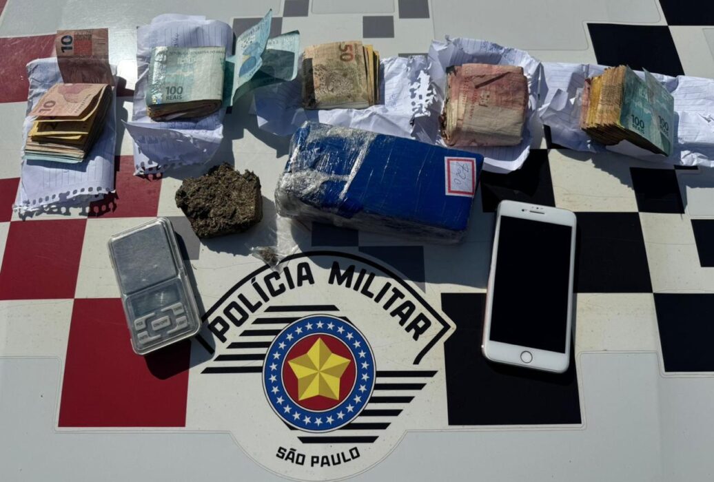 Suspeito é preso com tijolo de maconha durante operação policial em Guaratinguetá