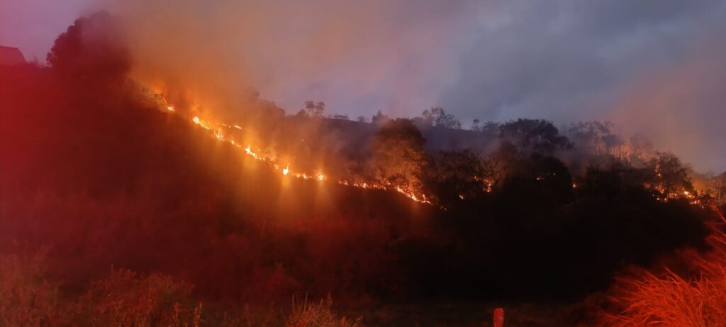 Bombeiros voltam a combater incêndio em área de mata de Caraguá