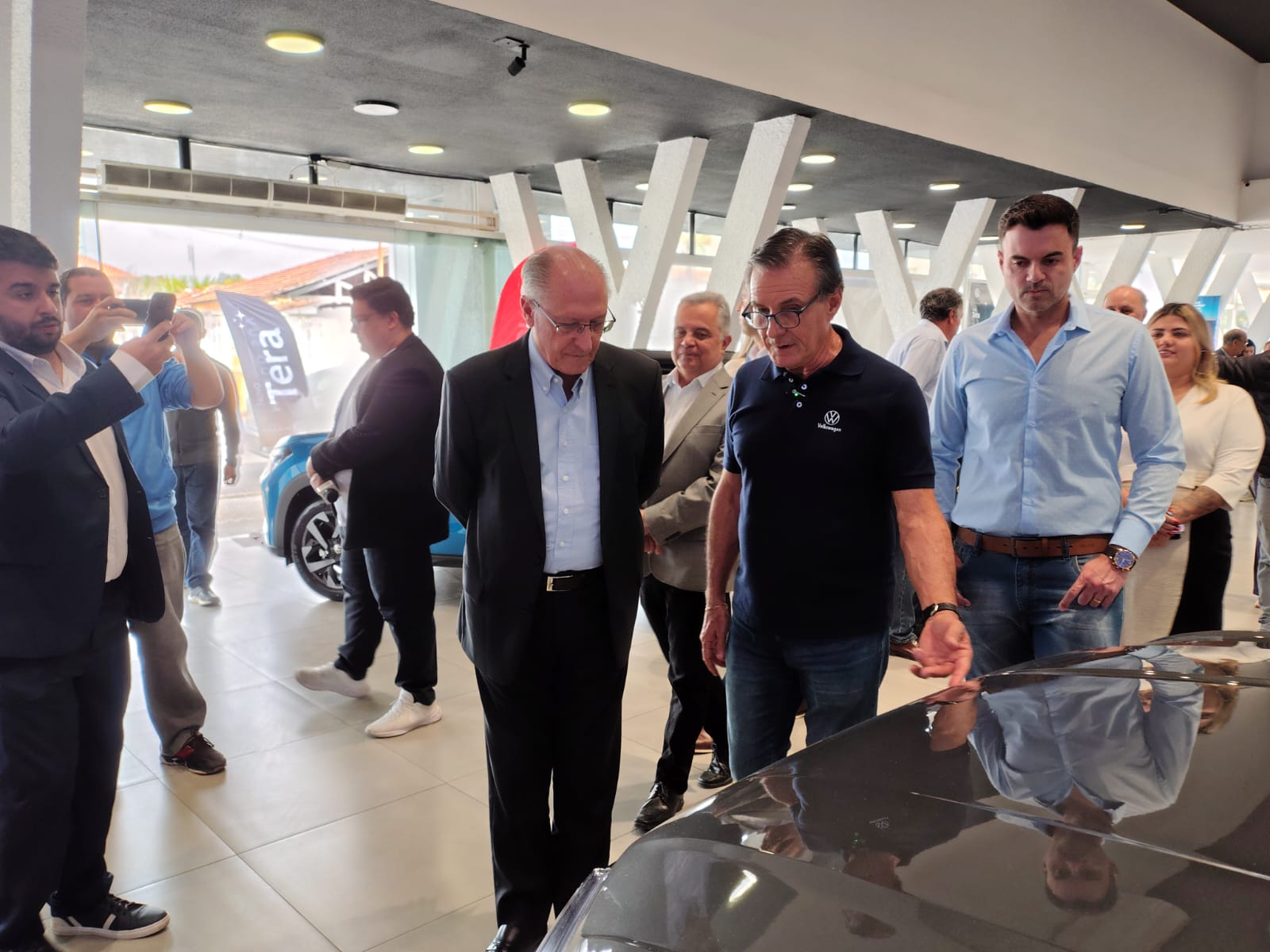 Alckmin estava acompanhado do ex-prefeito e atual vice-prefeito de Guaratinguetá, Marcus Solivá (PL)