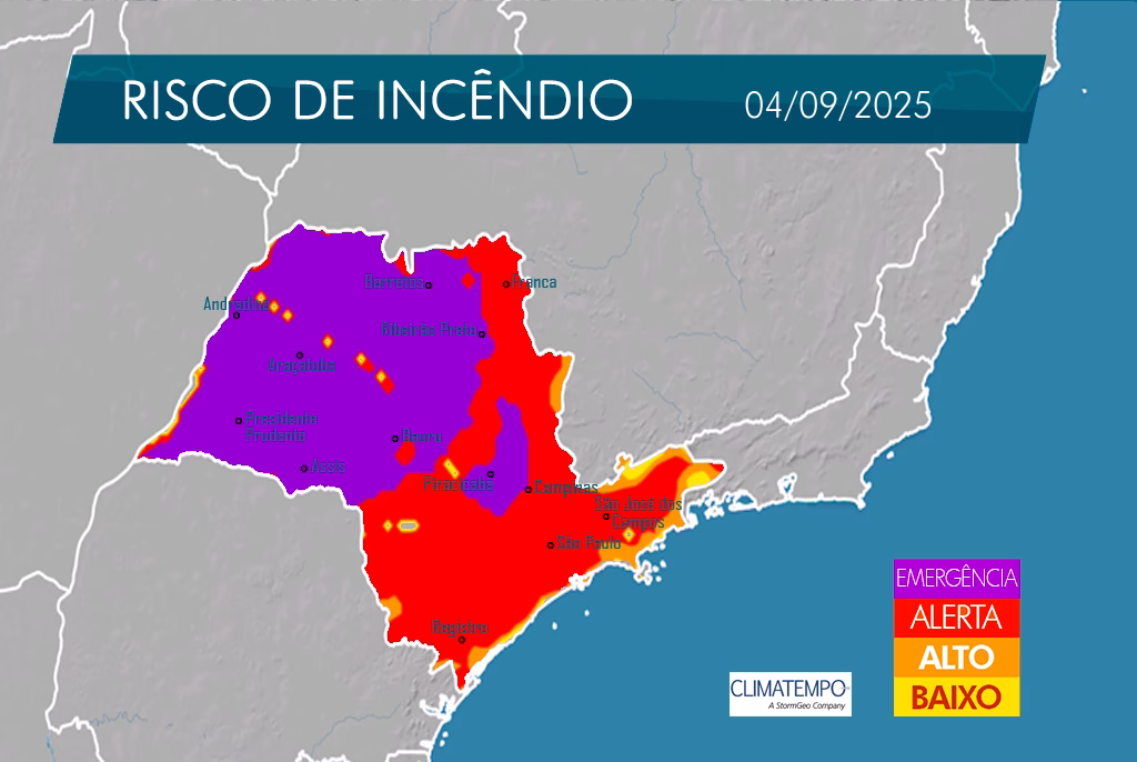 Vale do Paraíba terá calor de até 29°C e risco elevado de queimadas