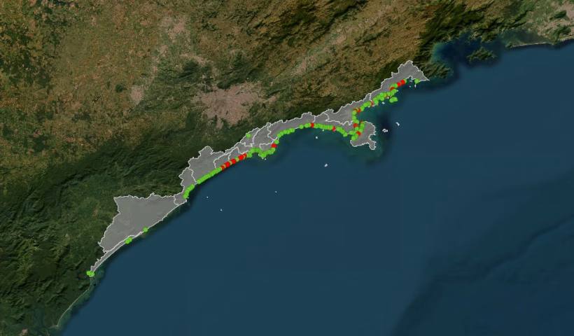 Mais de 50 praias do litoral paulista estão impróprias, diz CETESB