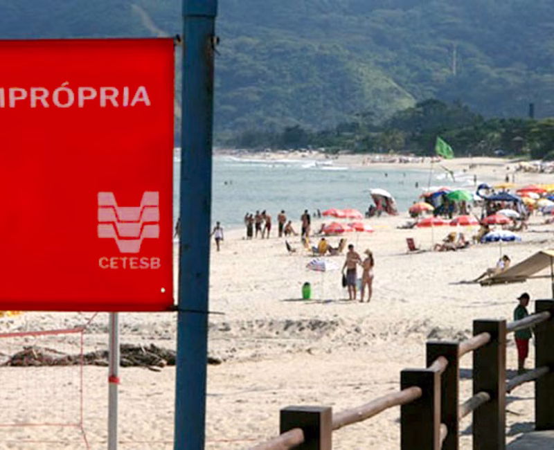 O Litoral Norte de São Paulo está com 14 praias classificadas como impróprias para banho, segundo o mais recente boletim de balneabilidade