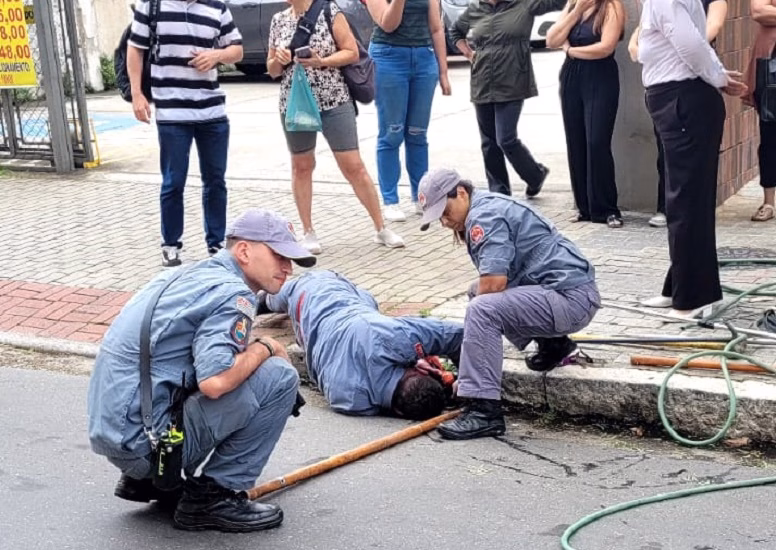 Bombeiros resgatam filhote de gato preso em tubulação em SJC