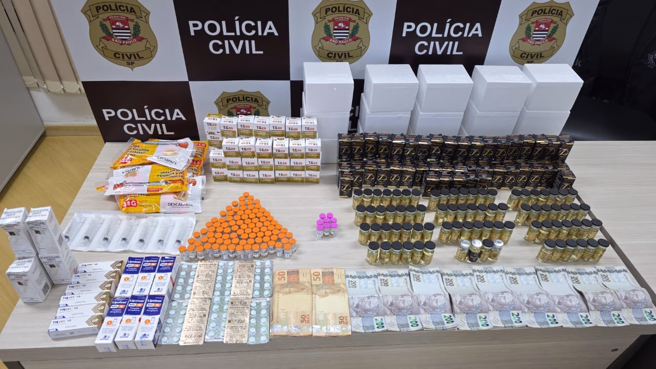 Polícia desmantela venda ilegal de anabolizantes e remédios para emagrecimento, em SJC