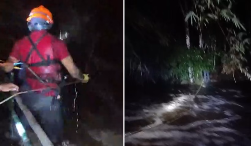 Casal é atingido por Cabeça d’água em cachoeira e mobiliza resgate em Ilhabela