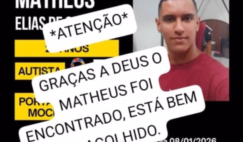 Jovem autista é encontrado com vida após mobilização em São José dos Campos