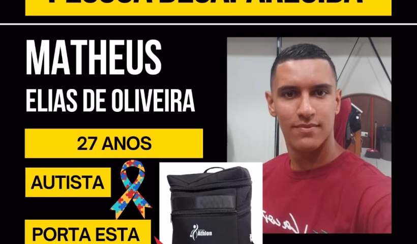 Jovem atleta com autismo desaparece em São José dos Campos