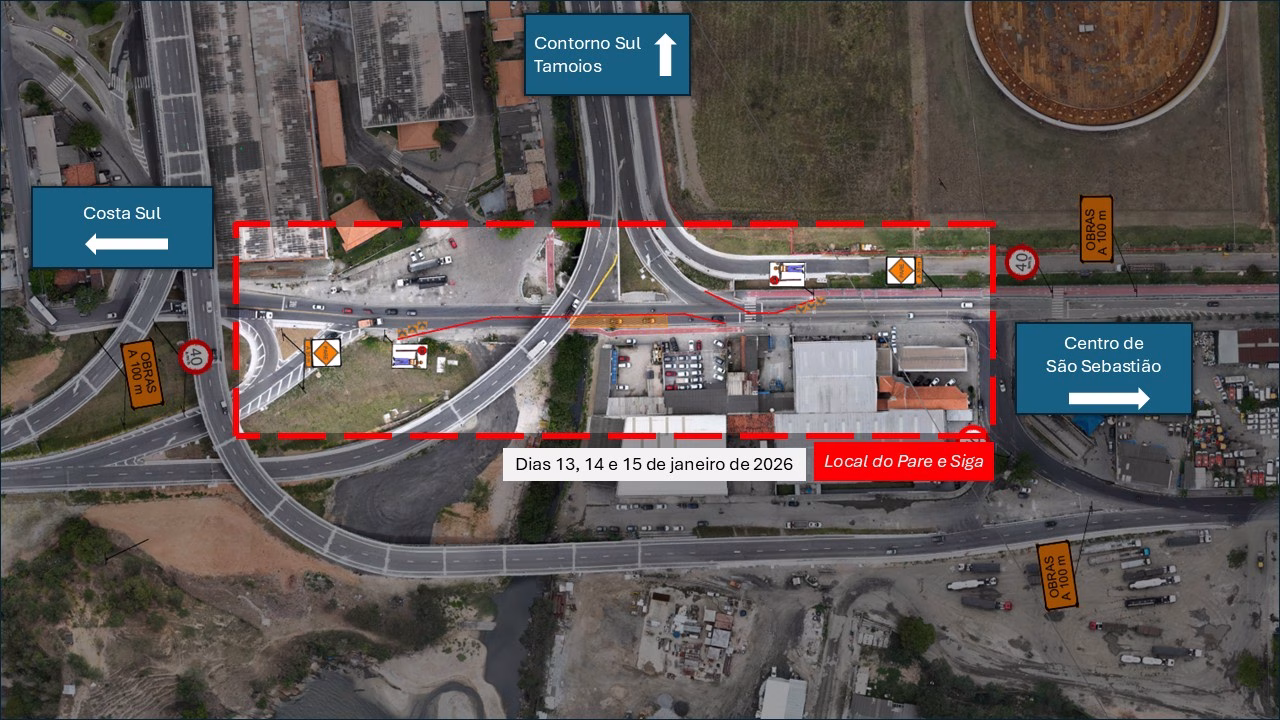 Obra de acesso ao Porto altera trânsito em São Sebastião à noite