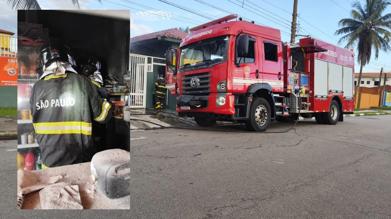 Incêndio em adega mobiliza bombeiros em Caraguatatuba