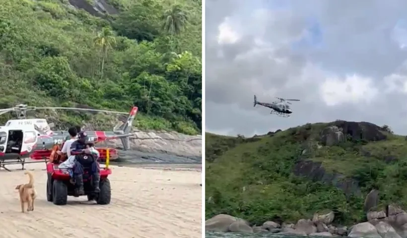 Família é salva de afogamento na Praia do Bonete, em Ilhabela