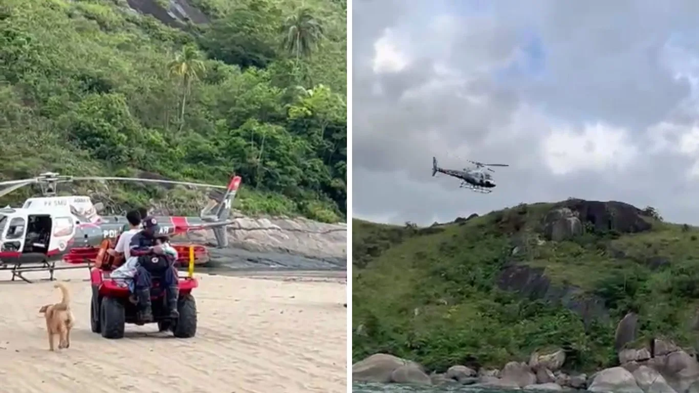 Família é salva de afogamento na Praia do Bonete, em Ilhabela