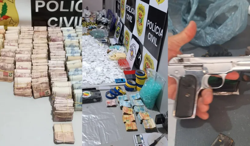 Megaoperação apreende mais de 13 kg de drogas, arma e R$ 158 mil no Vale do Paraíba