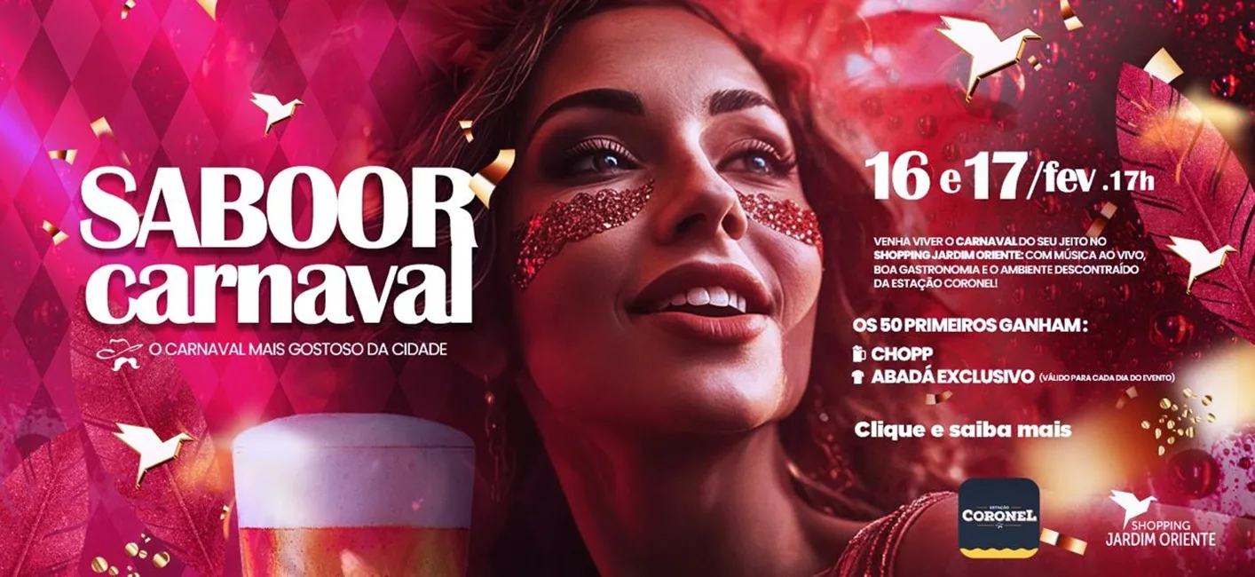 Shopping Jardim Oriente terá Carnaval com shows e brindes