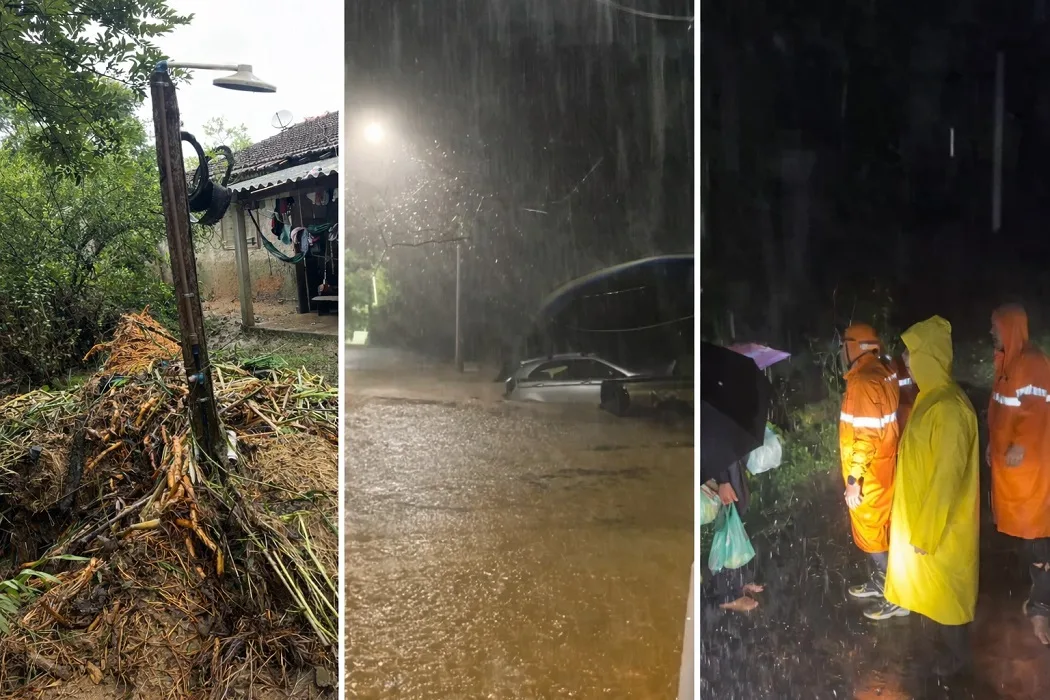 Chuvas derrubam pontes no Vale e deixam Litoral Norte de SP entre os maiores acumulados do estado; Rio-Santos é interditada
